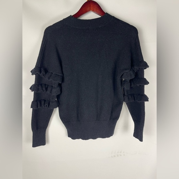 Line + Dot Black Ruffle Sleeve Knit Sweater. Size XS - Picture 8 of 9